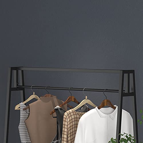 HOMEKAYT Black Clothing Racks for Hanging Clothes, Modern Clothes Rack Heavy Duty Display Rack for Home and Clothing Store 47''L-Black - color: black