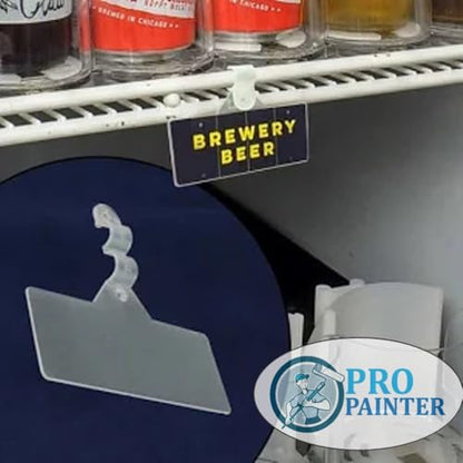 100 Pack Wire Shelf Label Holder 3"W 1.25"H Clear Plastic Price Tag Display