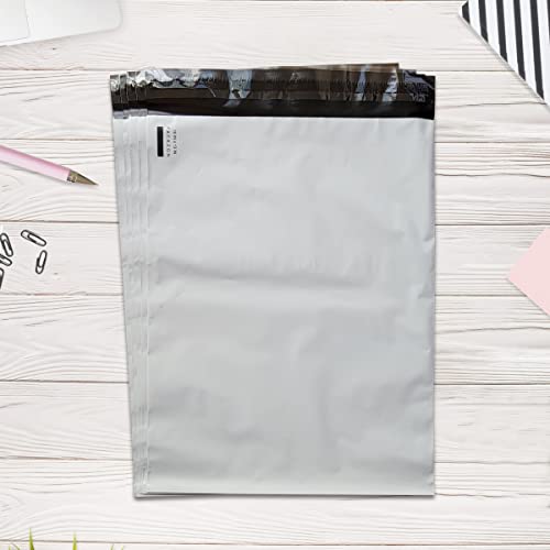 10 x 13 Inch Poly Mailers Envelopes Waterproof Shipping Bags with Self-Seal Adhesive Non-Padded Packing Bag Matte White (10" x 13", 100) - color: 100
