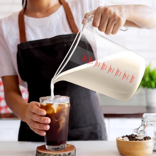 Amazing Abby - Melissa - 128-Ounce Plastic Measuring Pitcher (2-Pack), 16-Cup (4-Quart) Food-Grade Measuring Jug, Unbreakable, Stackable, Dishwasher-Safe, Great for Oil, Vinegar, Flour, and More - style: 2-Pack