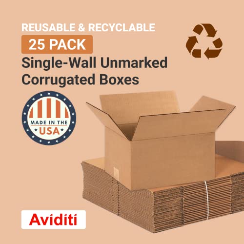 BOX USA Shipping Boxes Small 12"L x 9"W x 6"H 25-Pack - Corrugated Cardboard Box for Moving, Mailing, Packing, Packaging and Storage - style: Standard Corrugated