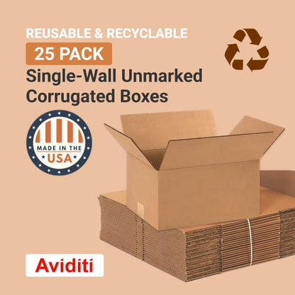 BOX USA Shipping Boxes Small 12"L x 9"W x 6"H 25-Pack - Corrugated Cardboard Box for Moving, Mailing, Packing, Packaging and Storage - style: Standard Corrugated