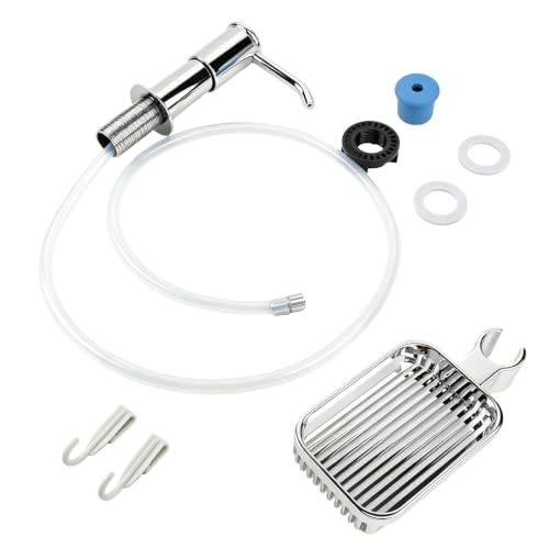 Kitchen Sink Soap Dispenser with Sponge Holder, 1M Extension Tube