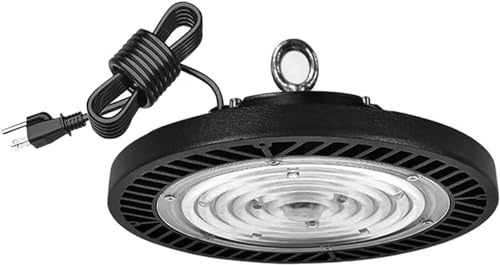 200W-1Pack UFO LED High Bay Light,22000lm 6000K Daylight 2000W Equivalent with US Plug Cable LED Garage Lights Commercial Warehouse Area Light Workshop Garage Factory Lowbay Area Lighting - color: 200W-1Pack