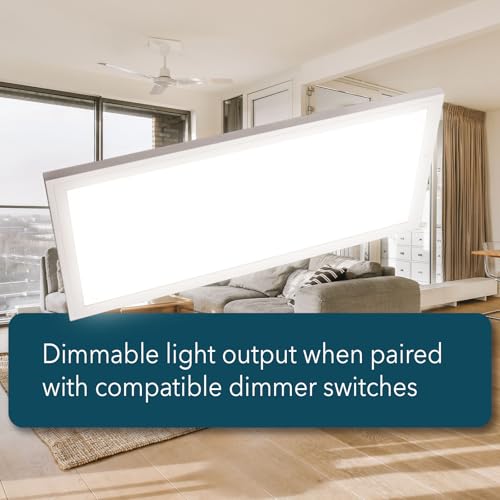 GT-Lite 4 Pack 1'x4' 4500 Lumen LED Flat Panel,Flush Mount,5 CCT,3 Brightness,Dim,CRI 90 for Living Room Bedroom Home Office - color: White