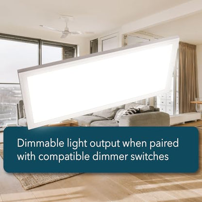 GT-Lite 4 Pack 1'x4' 4500 Lumen LED Flat Panel,Flush Mount,5 CCT,3 Brightness,Dim,CRI 90 for Living Room Bedroom Home Office - color: White