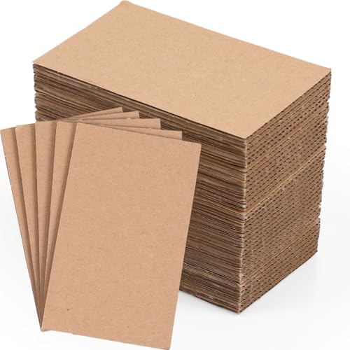Zonon 50 Pack Corrugated Cardboard Sheets, 3 mm Flat, 5 x 3 Inch, Brown - color: Brown, size: 5 x 3 Inch