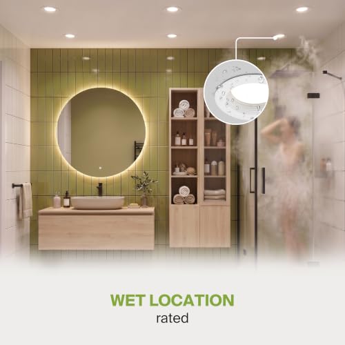 ASD 6 Pack 4 Inch Retrofit LED Recessed Light, 5CCT Wafer Lights - color: White, size: 6 Pack