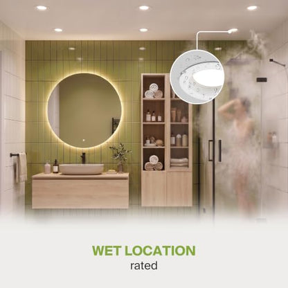 ASD 6 Pack 4 Inch Retrofit LED Recessed Light, 5CCT Wafer Lights - color: White, size: 6 Pack