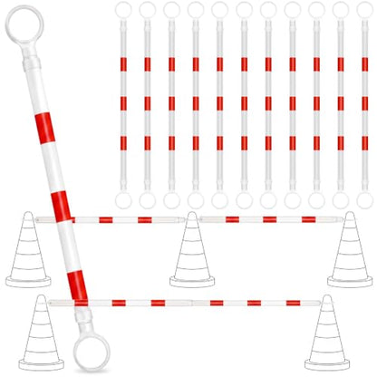 Huwena 12 Pcs Retractable Safety Traffic Cone Bar Length from 4 to 7.2ft