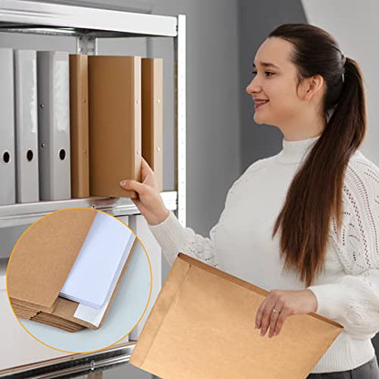 50 Pieces Expandable Envelopes 10x13x2 Large Kraft Envelopes 10x13 Catalog Envelopes Peel and Seal for Home Office Business Storage and Organizing (50)