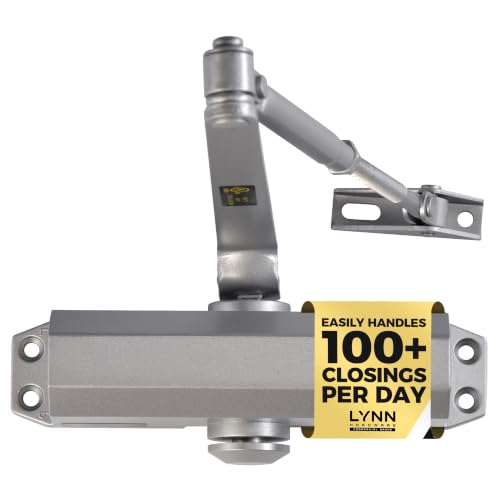 LYNN HARDWARE Light Duty Automatic Door Closer - Durable Cast Aluminum - color: Aluminum