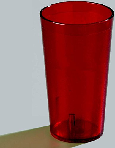 Carlisle FoodService Products Stackable Tumbler Plastic Tumbler with Pebbled Exterior for Restaurants, Catering, Kitchens, Plastic, 20 Ounces, Ruby, (Pack of 72) - color: Ruby
