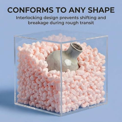 BOX USA Shipping & Packing Peanuts Pink, 7 Cubic Feet - Loose Fill Packaging Peanuts for Packing, Moving and Storage