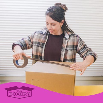 The Boxery 2" x 110 Yards Tan Packing Tape – 36 Roll Carton – Strong Industrial Grade Adhesive for Shipping, Moving & Packaging – Heavy Duty 2.2 Mil Box Sealing Tape - color: Tan, size: 2"x110 yds - 2.2 mil.