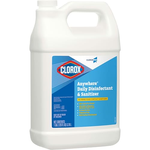 CloroxPro Anywhere Daily Disinfectant Food Sanitizer Refill, 128 fl. oz. | No-Rinse Contact Sanitizer, Food-Safe, Kills 99.9 Percent of Germs, Restaurant-Grade, Kitchen Sanitizing Spray, Refill