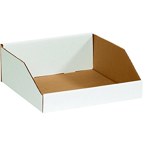 Box USA BBINMT121214 Open Top Bin Boxes, 12" x 12" x 4 1/2", Oyster White (Pack of 50) - color: White, size: 12" x 12" x 4 1/2"