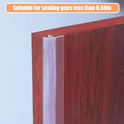 Orghtin 20Ft T-Shaped Silicone Seal Strip, Clear Sealer Weather Stripping - size: 20FT x 1.37IN