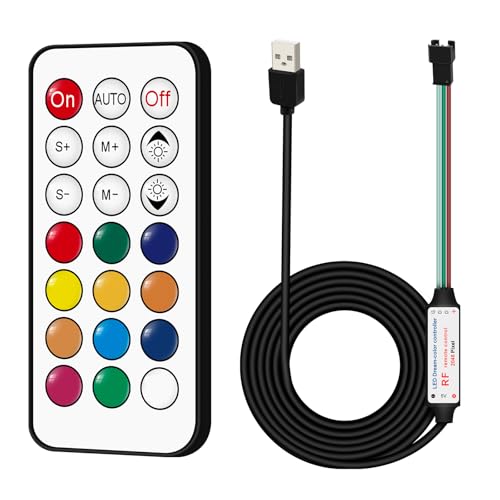 RGBZONE 5V USB LED Controller, 21-Key RF Wireless Remote Control for Strips - style: 3PIN-RF