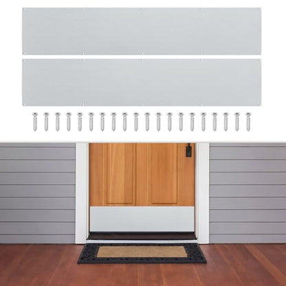 2 Pcs Door Kick Plates - 6x34 Inches Kick Plates,Glittered Silver - color: Glittered Silver, size: 6 x 34 Inch