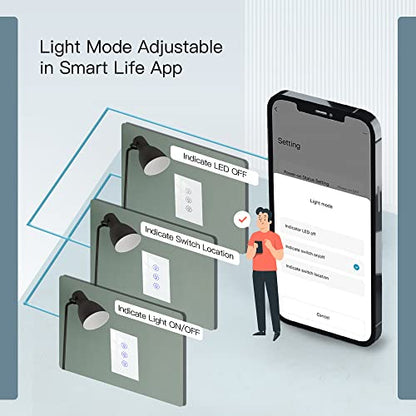 MOES Triple Dimmer Switch for LED Lights, Full Range Dimming, WiFi Smart Light Switch Neutral Wire Required, Single Pole, 300W INC, 75W LED/CFL, Smart Life/Tuya APP Remote Control - color: White, size: Triple Dimmer Switch