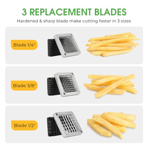 Commercial Vegetable Chopper & French Fry Cutter, 3-Blade Dicer - size: 1/4" & 3/8" & 1/2", style: 3in1 Chopper Dicer