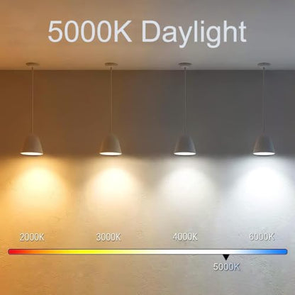 5 Inch Edison Bulb, 5000K Daylight White E26 Led Bulb 6W Dimmable, 800LM T10 T9 Bulb Clear Glass Tubular Light Bulbs, AC 120V Equal 80 Watt Bulbs for Chandelier Pendant Wall Light - 9Pack - size: 5 Inch 6W (9 Count)