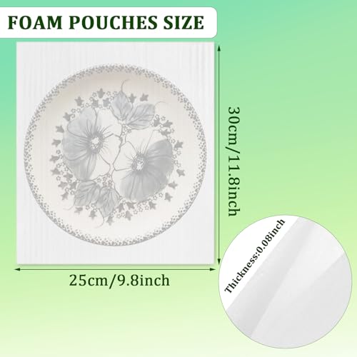 50 Pack Foam Pouches 10x12in, Cushion Foam Wrap for Moving - size: 10x12 inch