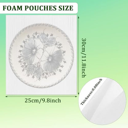 50 Pack Foam Pouches 10x12in, Cushion Foam Wrap for Moving - size: 10x12 inch