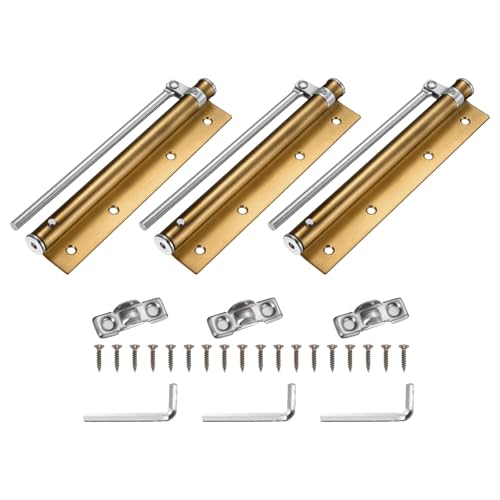 uxcell 3 Pcs 195mm/7.68" Spring Door Closer, Stainless Steel Automatic Door Closers with Adjustable Closing Speed for Home Self-Closing 5kg Door, Yellow Bronze - color: Yellow Bronze, size: 195mm