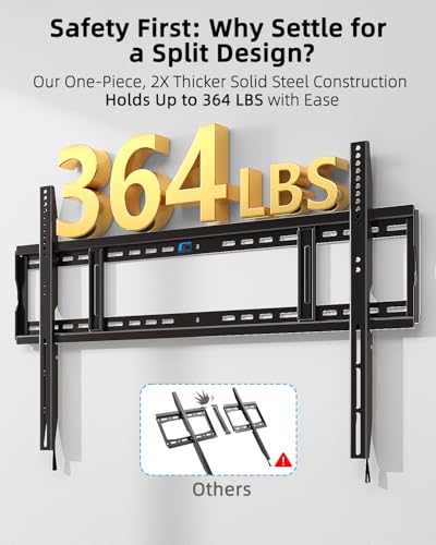 HOME VISION Heavy Duty TV Wall Mount 65-150", Fixed, VESA 1200x600, 364 lbs - size: 65-150 Inch