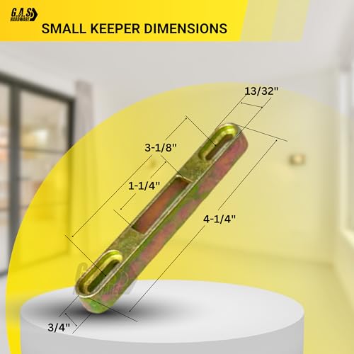Sliding Door Mortise Lock and Trim Plate Keeper | 1" Wide Mortise Lock and Two Keepers with 5-1/4" Screw Holes with 45 Degree Keyway | Fix and Repair Patio Glass Door Latch Lock Set - size: Mortise Lock with Trimplate/Keepers