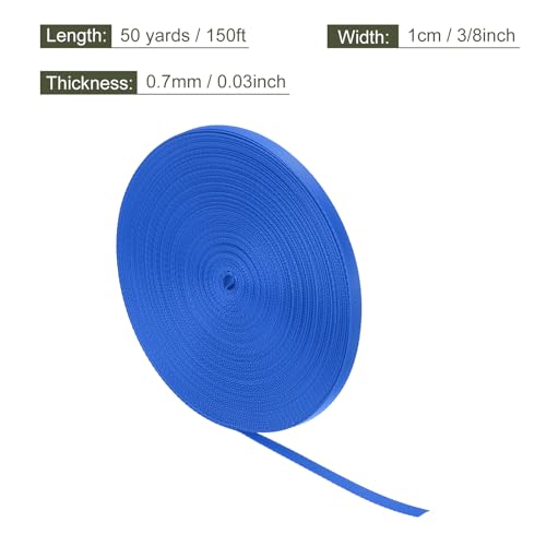 MECCANIXITY Flat Nylon Webbing Strap 3/8 Inch 50 Yards Blue - color: Blue, size: 3/8 Inch x 50 Yards