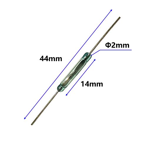 Gebildet 30pcs Reed Switch, Normally Open (N/O) Magnetic Induction Switch, Miniature Reed Contact (2mm x 14mm) - color: Transparent-E325