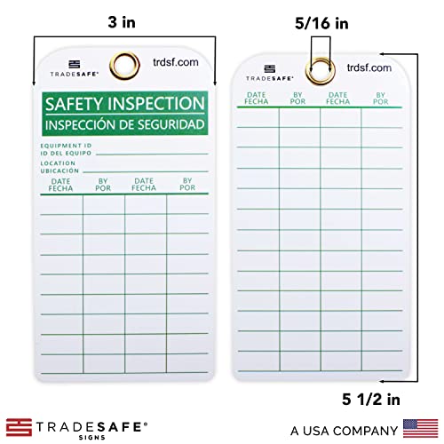 TRADESAFE Bilingual Inspection Tag, Inspección de Seguridad, 30 Safety Tags - style: Bilingual Inspection Tag