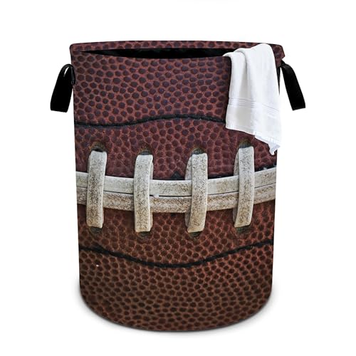 Football Laundry Basket Storage Bin Foldable Laundry Hamper Clothes Storage Bucket Organizer 19.6x15.7 Inch For Laundry Room/Bedroom/Bathroom - color: Football
