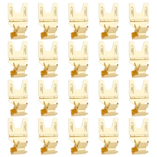 MAYJOYDIY 20 Pcs Golden Pop Clip Sign Stand Holders Iron Sign Clips - color: Golden