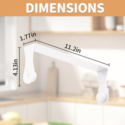 Paper Towel Holder Under Cabinet, Wall Mount,Adhesive or Drilling, White - color: White