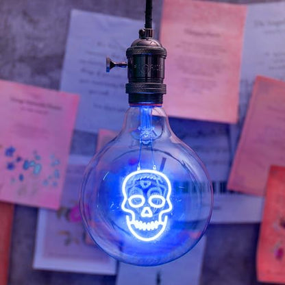 2W LED Decorative Globe Light, Soothing Filament Bulb, G125 120V - color: Skull-down-bulb Only