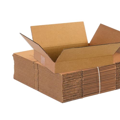 BOX USA Shipping Boxes Flat 13"L x 10"W x 2"H, 25-Pack | Corrugated Cardboard Box for Packing, Moving and Storage - size: 13x10x2