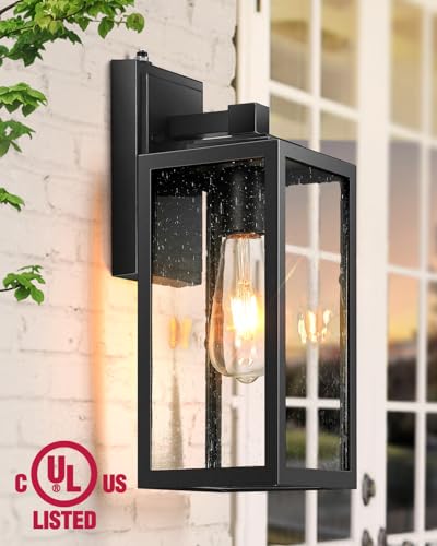 VIANIS Large Dusk to Dawn Outdoor Light Fixtures Wall Mount, Waterproof - color: Black, size: Tall Dusk to Dawn 1-Pack