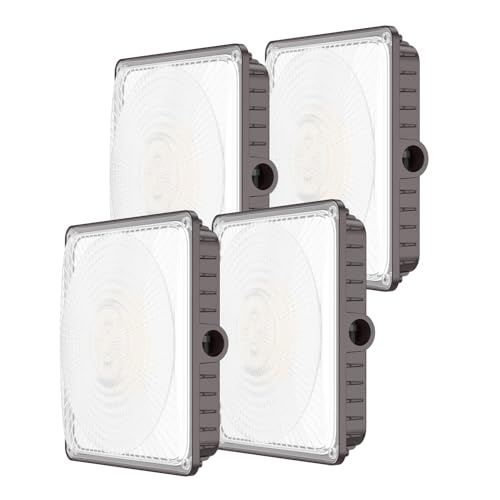 Glitgate 100W LED Canopy Lights with Motion Sensor, 100W/80W/60W Switchable - size: 4 Pack