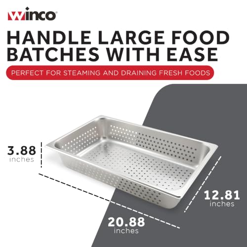 Winco Full Size Pan Perforated, 4-Inch, Medium - size: 4" Deep