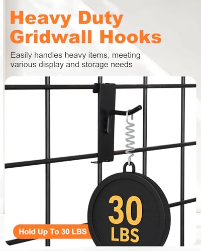 60 Pcs Grid Wall Hooks, 2/4/6 Inch Heavy Duty Wire Grid Display Hook - size: 2/4/6inch-60Pcs-Black