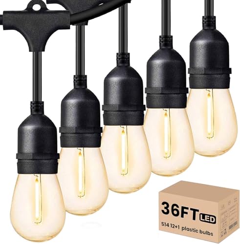 Svater Outdoor String Lights LED 36 FT S14 Commercial Grade Waterproof ETL - size: 36FT