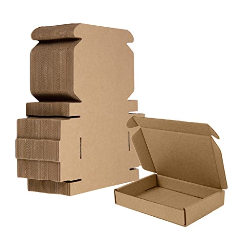 SUNLPH 50 Pack 6x4x1 Inches Small Shipping Boxes, Brown Corrugated Cardboard Boxes, Moving Mailing Packing Box - color: Brown, size: 6x4x1