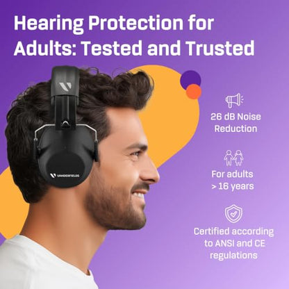 Kids Noise Canceling Headphones - 31 dB (2K Hz) - Ear Protection Earmuffs - color: 2 Pack - Black