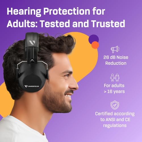 Kids Noise Canceling Headphones - 31 dB (2K Hz) - Ear Protection Earmuffs - color: 2 Pack - Black