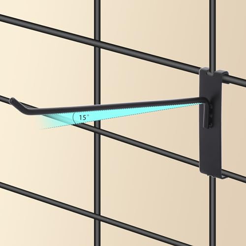 Sumnacon Grid Wall Hooks-35 Pcs Notch Display Hooks for Grid Wall Panel,8 Inch Sturdy Metal Display Hangers for Home Shop Retail Store Workspace Craft Show,Black - size: 8 Inch
