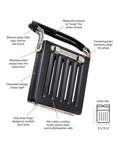 Revolution Toastie Press (Works With All Toasters) Conveniently Toast Delicious Grilled Cheeses, Quesadillas, and Paninis in Your Toaster